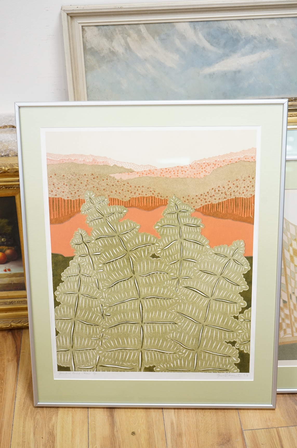 Gerald Clements, three screen prints, each signed in pencil to include an artist's proof example, titled 'Kilve Suite - Stream Vierato' dated 1973, largest 43 x 53cm
